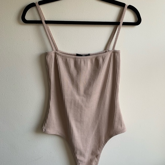 Missguided Other - Missguided Nude Straight Neck Bodysuit